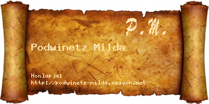 Podwinetz Milda névjegykártya
